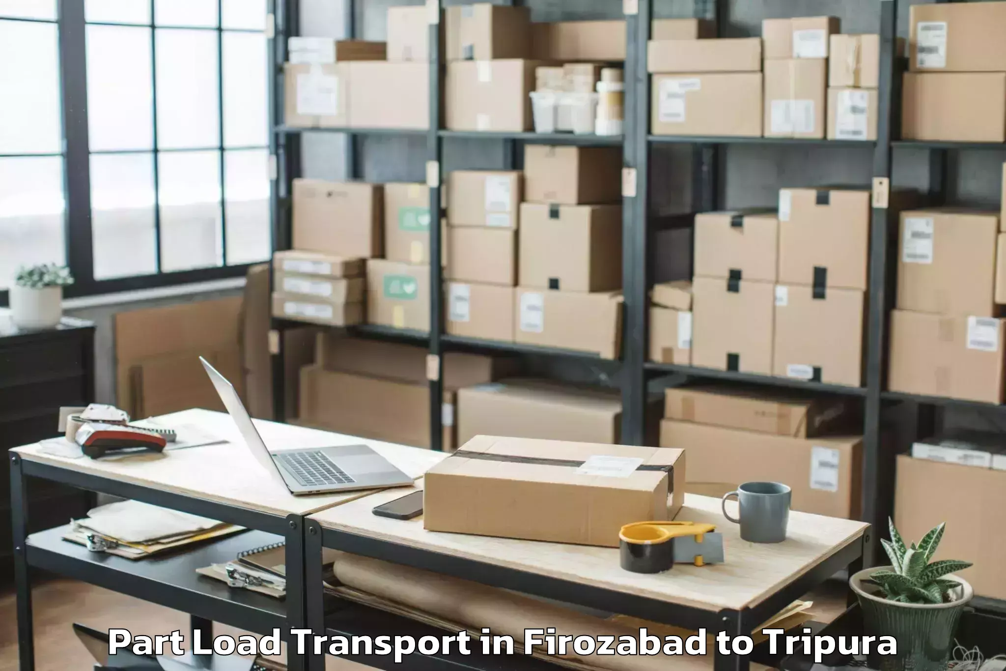 Reliable Firozabad to Teliamura Part Load Transport